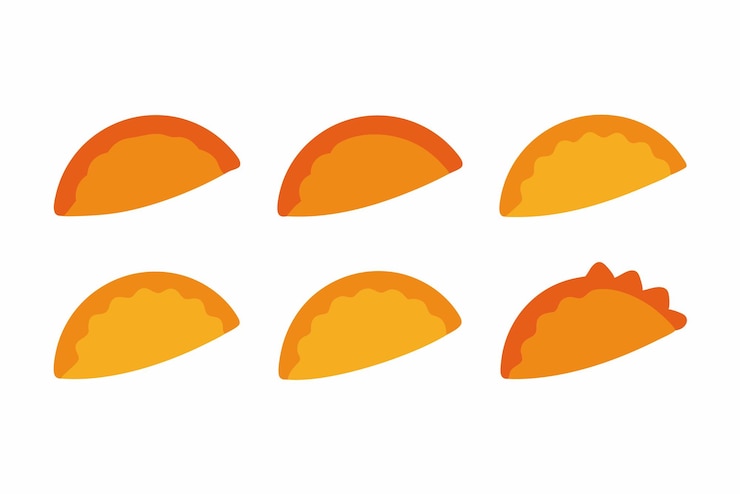Vector beef empanadas pie color art detailed renderings of tasty beef empanadas