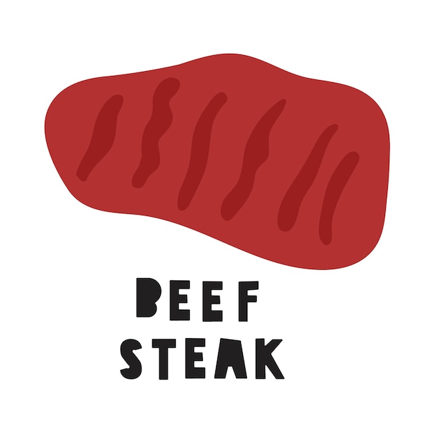 Beef. Flat vector food illustration.