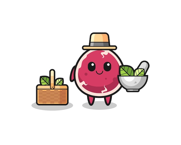 Beef herbalist cute cartoon  cute design