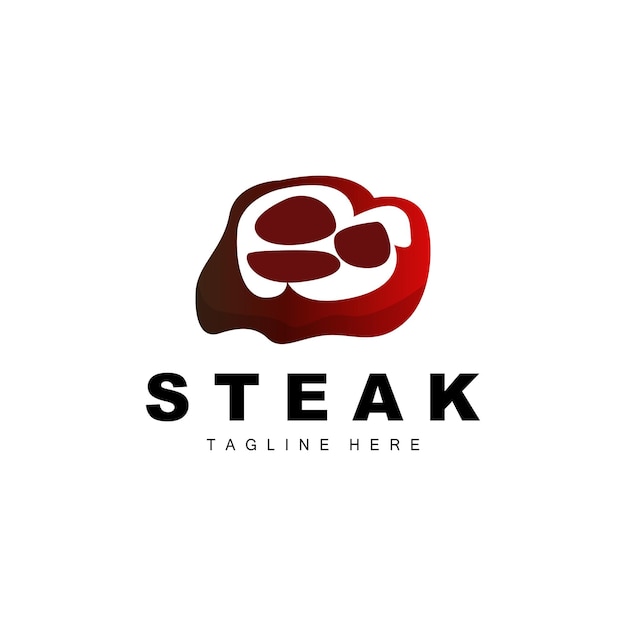 Vector beef logo meat steak vector grill cuisine design steak restaurant brand template icon