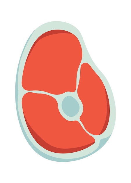 Плоская икона мяса говядины Стейк Свежие упакованные продукты