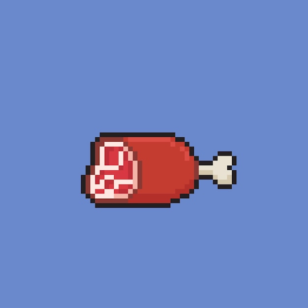 beef meat in pixel art style