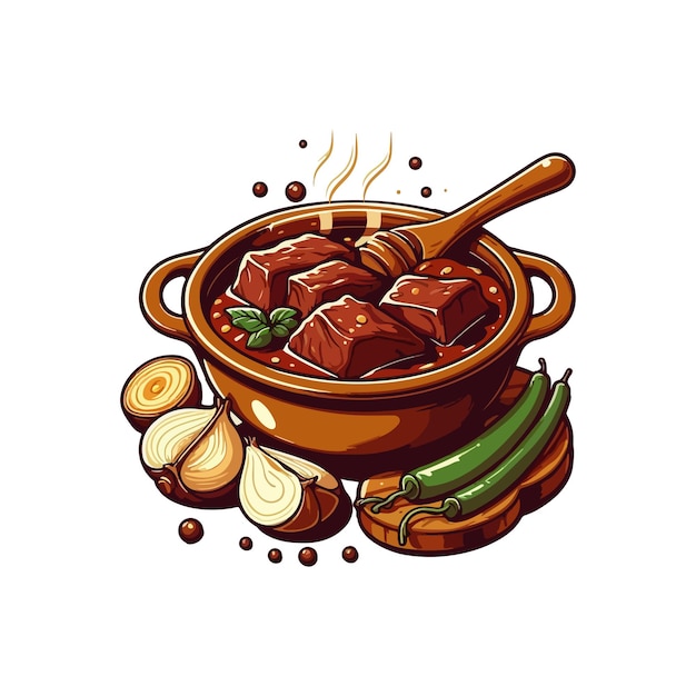 Vector beef soup ai generated image