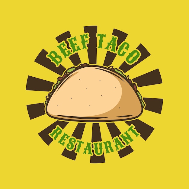 Vector beef tacos logo template for restaurant and other use