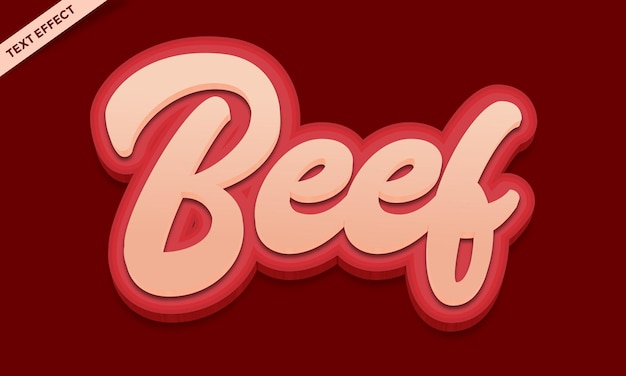 Beef text effect design vector