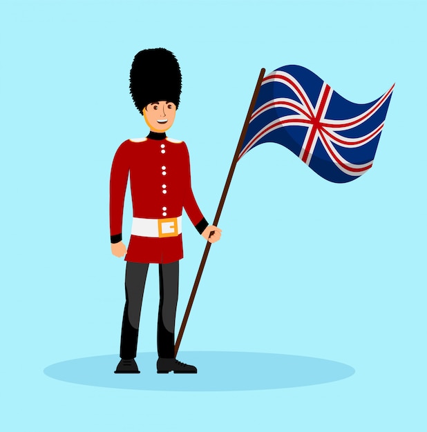 Vector beefeater, england queen guard vector illustration