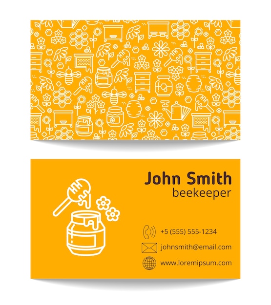 Beekeeper apiary double side business card