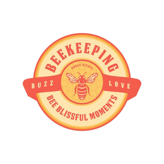 Beekeeping Hobby Badge Logo Design for tshirts Posters boxes etc