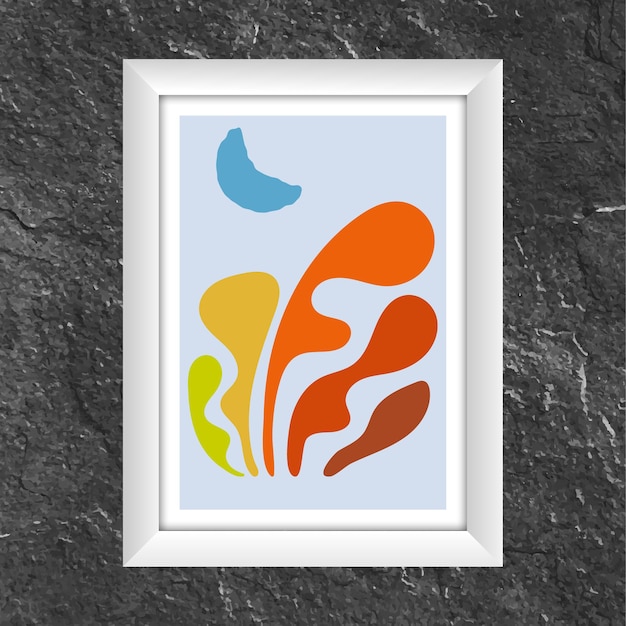 Beeldende kunst van abstracte stijl De lay-out van een schilderijposter poster of banner in een minimalistisch ontwerp voor interieurcreativiteit en creatieve ideeën Artistieke illustratie van muurschilderingen en prints