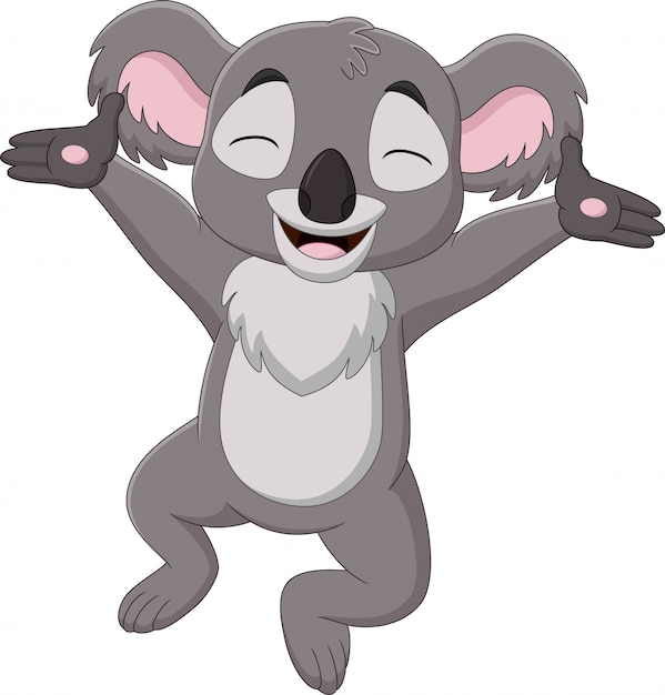 Beeldverhaal gelukkige koala op wit