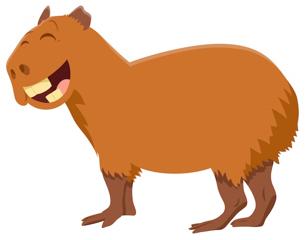 Beeldverhaalillustratie van Capybara-Dierlijk Karakter