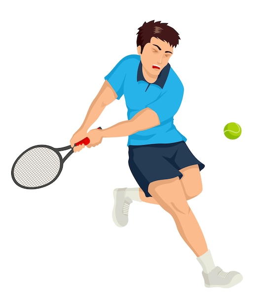 Beeldverhaalillustratie van een tennisspeler