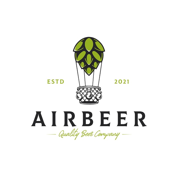 Modello di logo dell'aerostato di aria della birra
