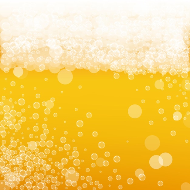 Beer background with realistic bubbles