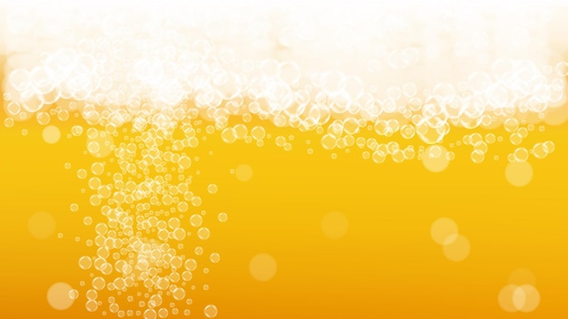 Vector beer background with realistic bubbles