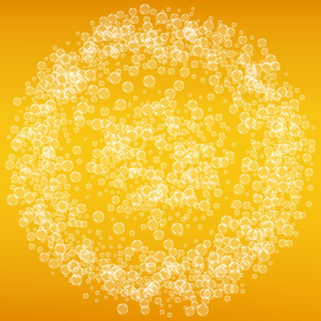 Vector beer background with realistic bubbles