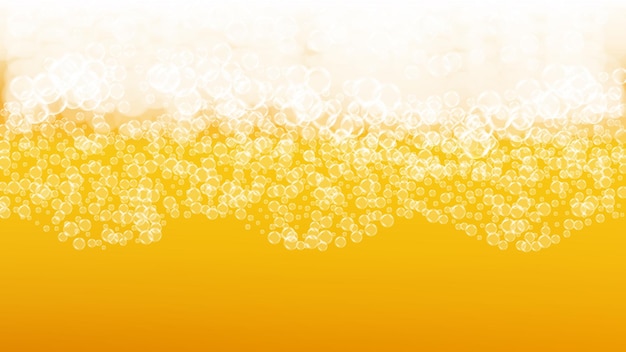 Vector beer background with realistic bubbles