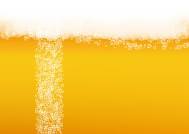 Vector beer background with realistic bubbles