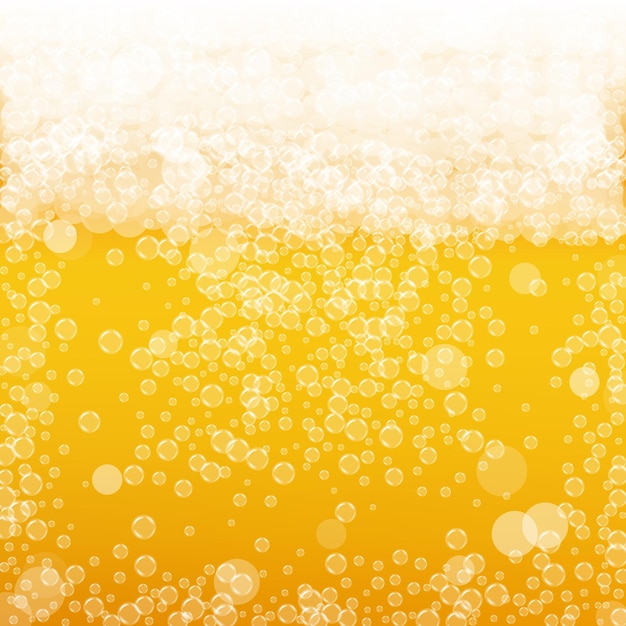Vector beer background with realistic bubbles