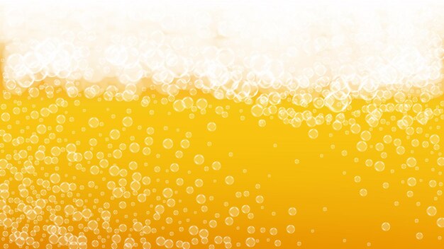 Vector beer background with realistic bubbles