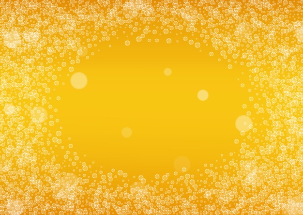 Beer background with realistic bubbles