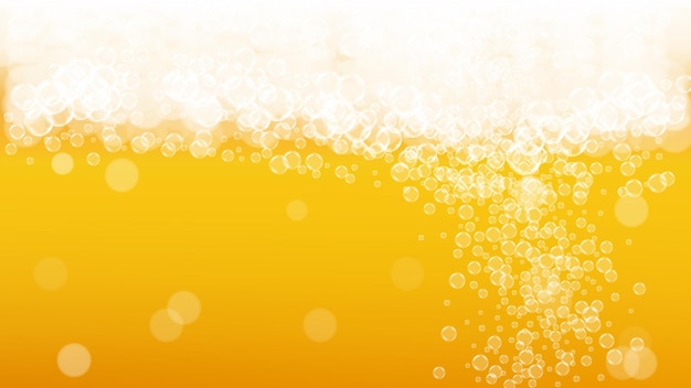 Beer background with realistic bubbles