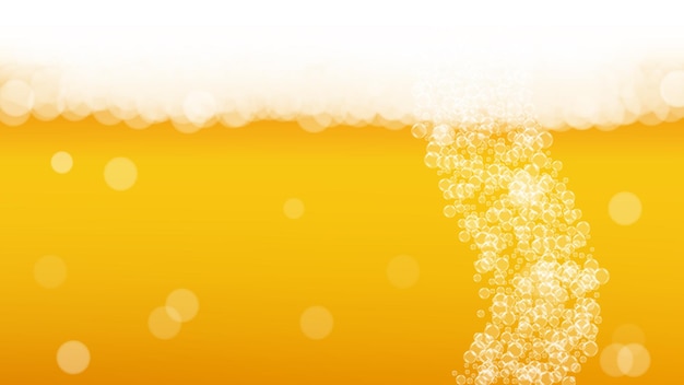 Beer background with realistic bubbles