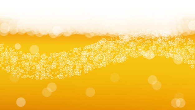 Beer background with realistic bubbles