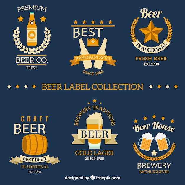 Beer badges in flat style