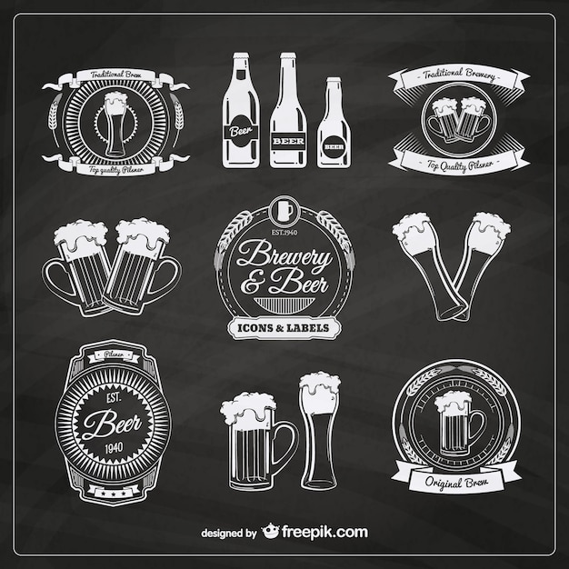 Beer badges in retro style