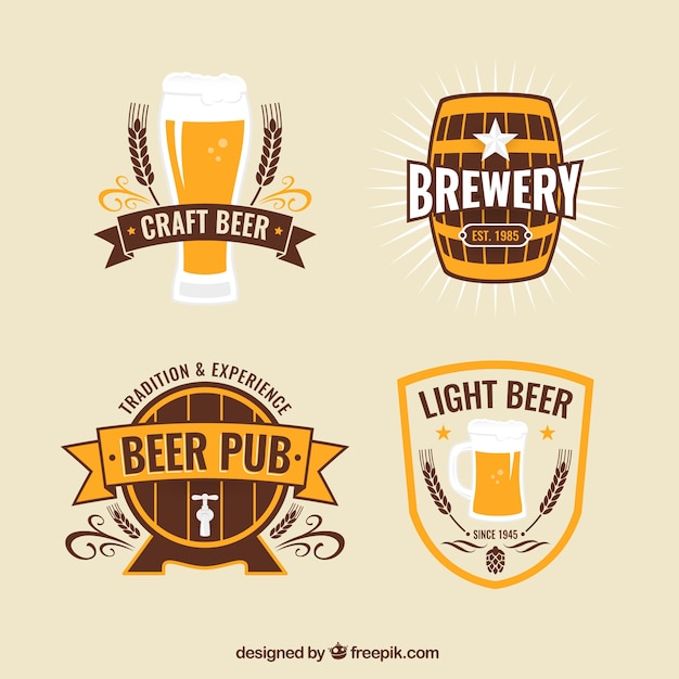 Beer badges in vintage style