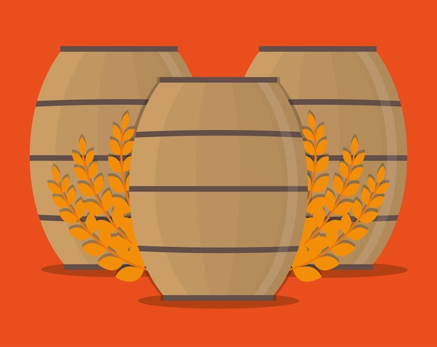 Beer barrel with wheat ear icon