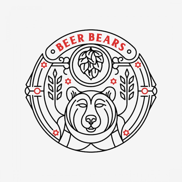 Beer Bears Monoline Badge