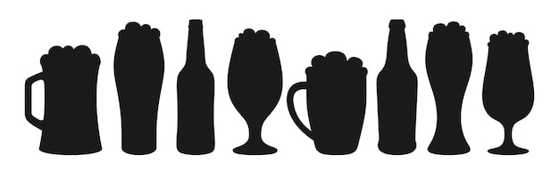 ビール瓶 ガラス マグカップ レトロ シルエット 形状 セット ビール醸造所 バー パブ 祭り オクトーバーフェスト ラガー デザイン