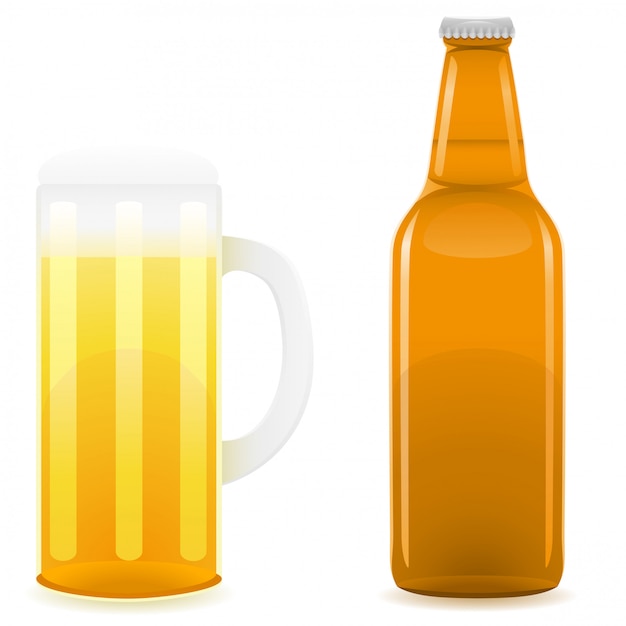 ビール瓶とグラス