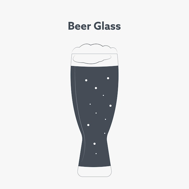 Beer bottle icon drawing on white background. Glass vector.