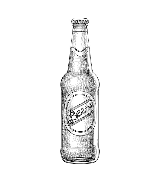 Vector beer bottle isolated