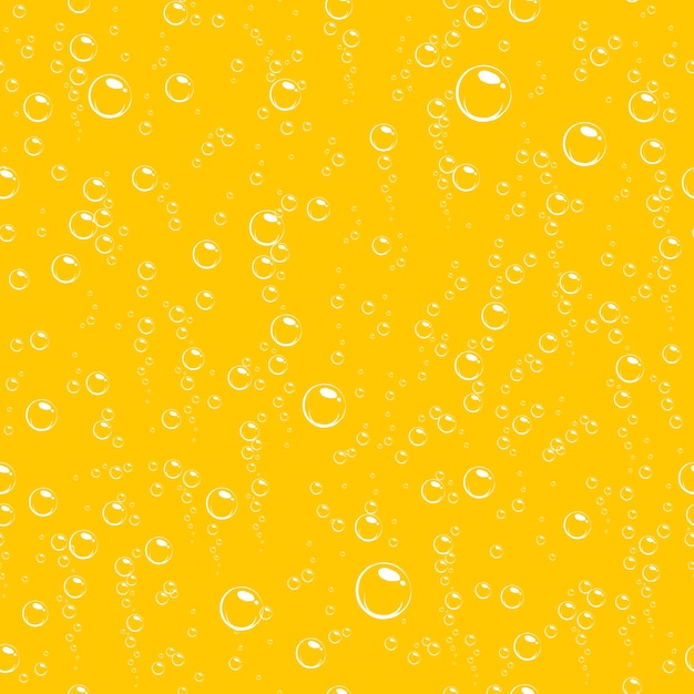 Vector beer bubbles seamless pattern alcohol drink and fizzy soda water background vector illustration