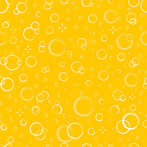 Beer bubbles seamless pattern Alcohol drink and fizzy soda water background