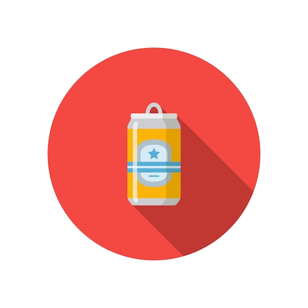 Beer can flat style icon