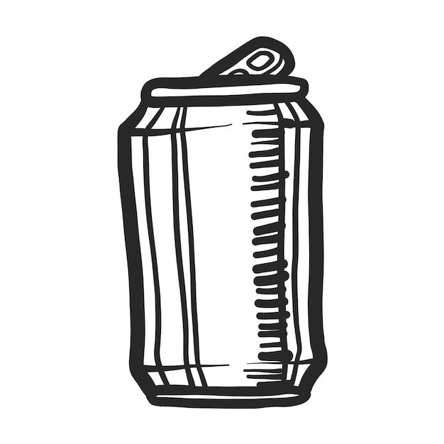 Beer can icon Hand drawn illustration of beer can vector icon for web design