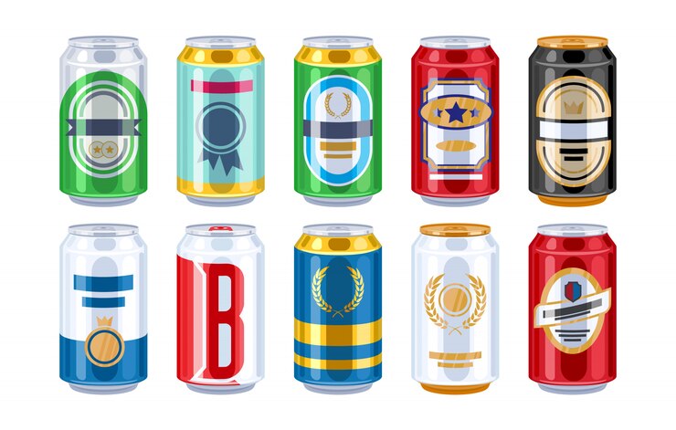 Beer cans icons set.
