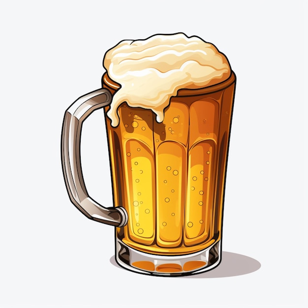 Vector beer clipart isolated on transparent background