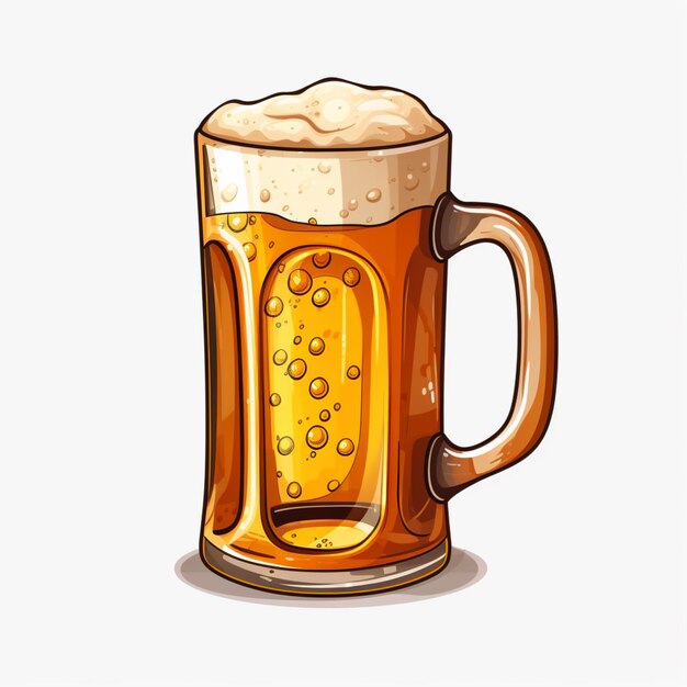 Vector beer clipart isolated on transparent background