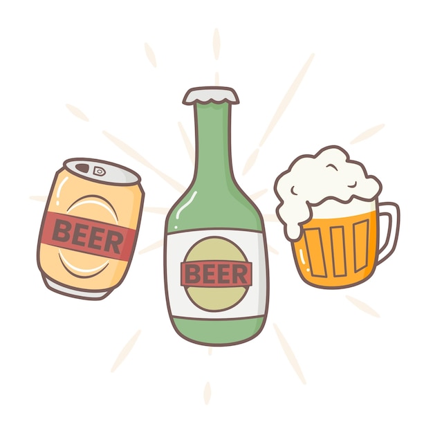 Vector beer day doodle