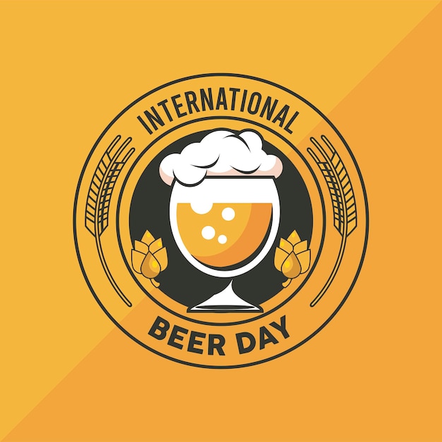 Vector beer day emblem with cup