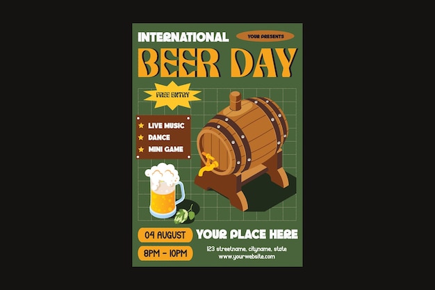 Vector beer day flyer