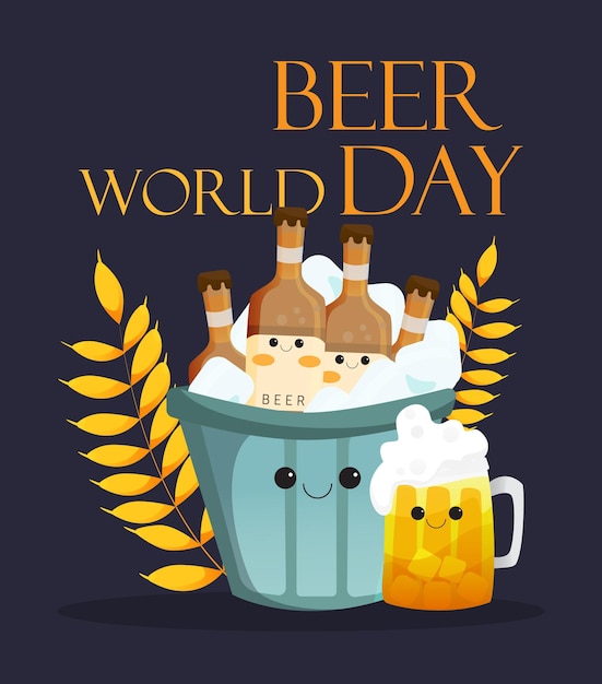 Векторная иллюстрация ко Всемирному дню пива