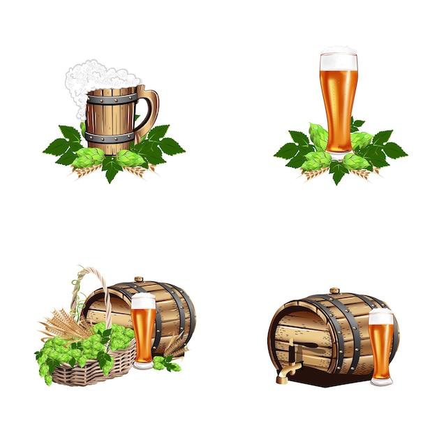 Vector beer decoration set