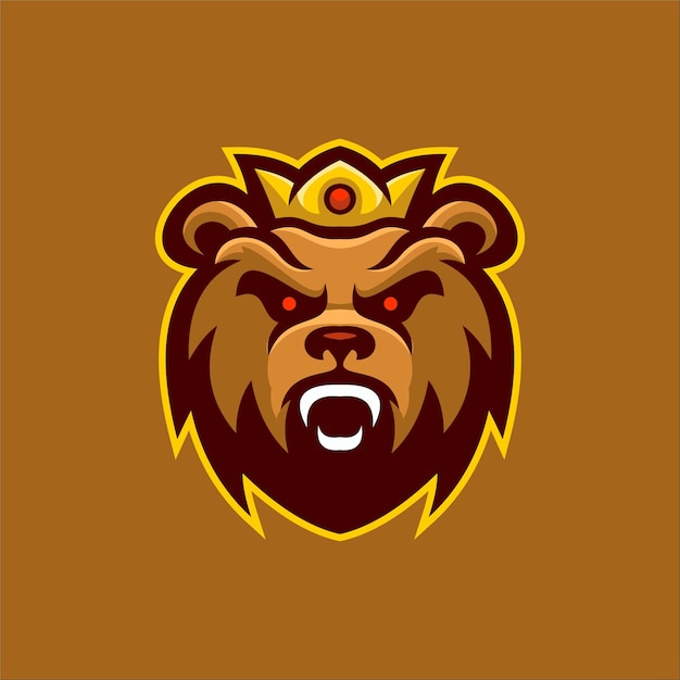 Beer dierlijke hoofd cartoon logo sjabloon illustratie. esport logo gaming premium vector